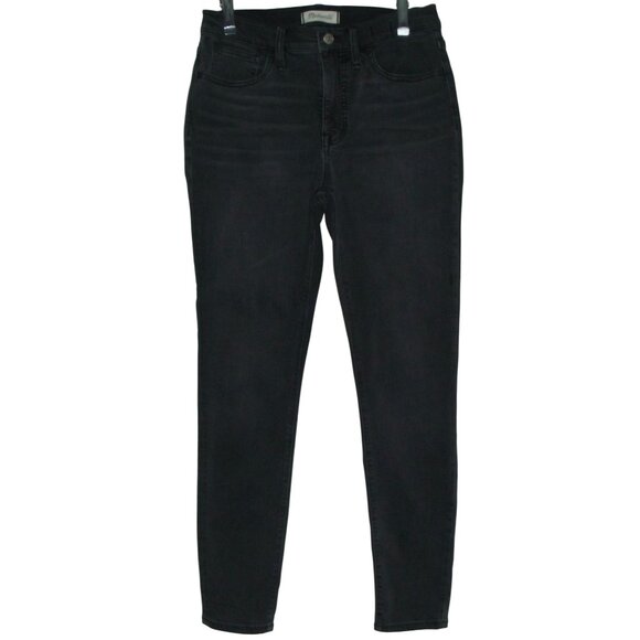 Madewell Roadtripper Jeans Womens 28 Dark Gray Black Ankle Mid Rise Skinny MB385 - Picture 1 of 14